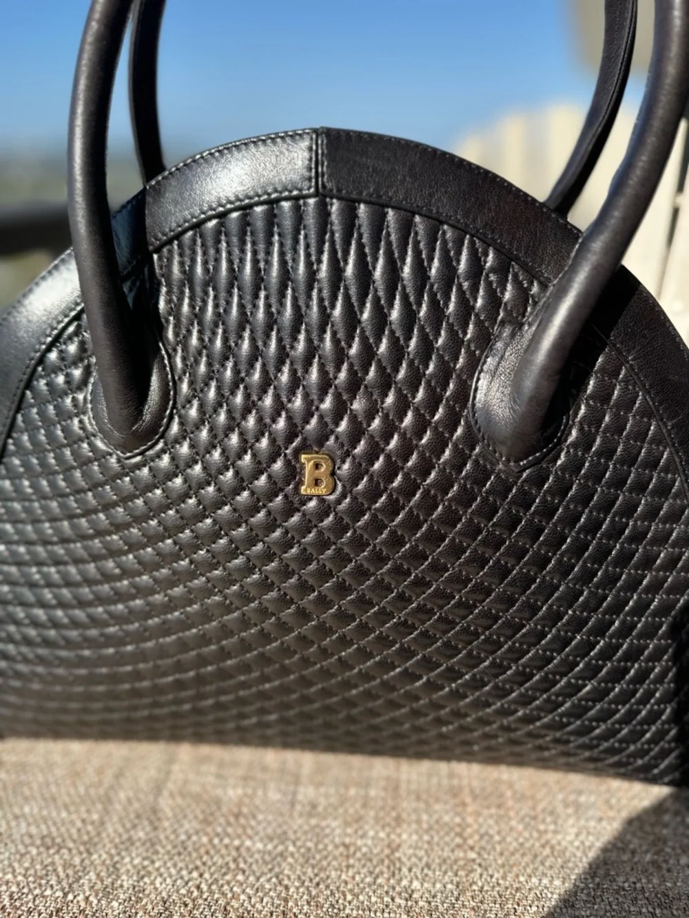 Bally Quilted Leather Dome Satchel Dark Chocolate Brown Double Tassel Vintage - Picture 14 of 15